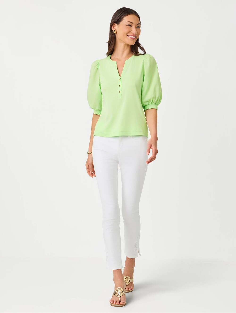 Lilly Pulitzer 29" South Ocean High Rise Skinny Jean, Resort White, size 12